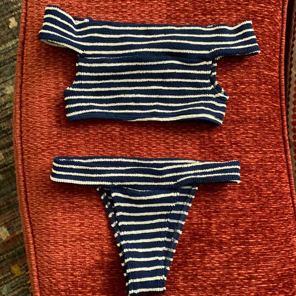 Bound by bond-eye australia OS navy blue and white stripe. NEVER WORN so cute!!